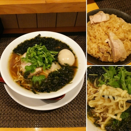 「【定休日営業限定】闇出汁魚貝らぁ麺800円 肉炊き飯100円」@麺庵ちとせの写真