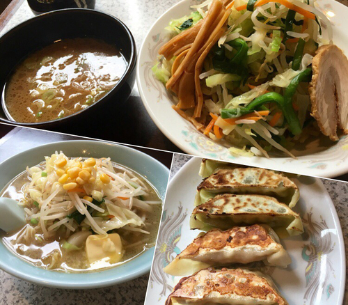 「野菜盛つけ麺 並180g 魚介豚骨醤油スープ ¥880 / 元祖」@満北亭 砂川九番店の写真