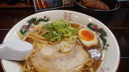 「中華そば＋ミニソースカツ丼」@麺屋はやたろう 立川店の写真