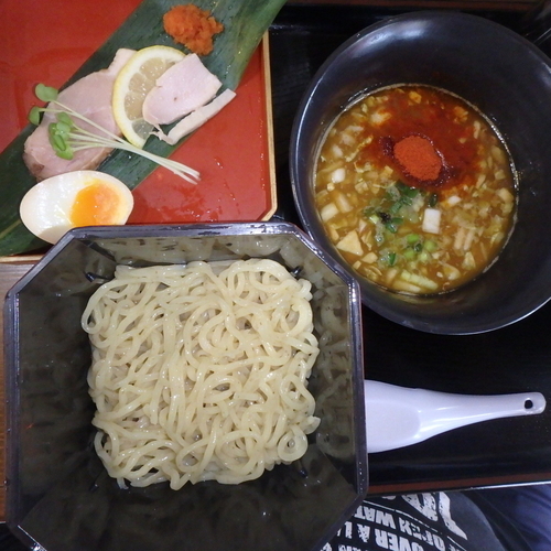 「あん肝つけ麺(800円)、日替わりセット(300円)」@かみあり製麺の写真