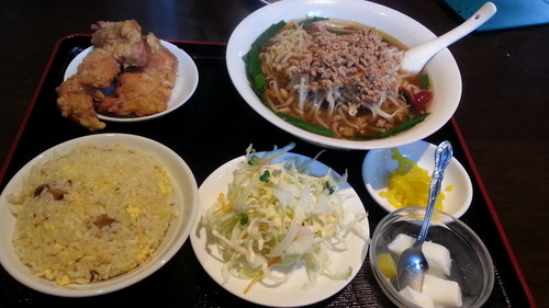 「台湾ラーメン定食+麺大盛り」@紅満園の写真