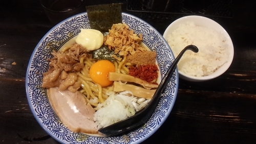 「かれーまぜそば＋ライス」@狼煙 〜NOROSHI〜の写真