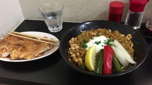 「キーマカレーまぜそば」@自家製麺SHINの写真