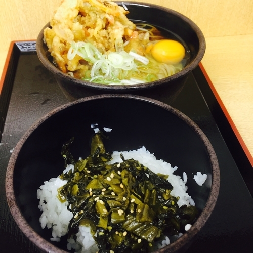 「朝定食B（¥360）＋かき揚げ（クーポン）」@ゆで太郎 南大井店の写真