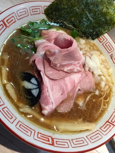 「【気まぐれ限定】こってり中華そば ￥850＋ライス￥100」@中華そば 四つ葉の写真