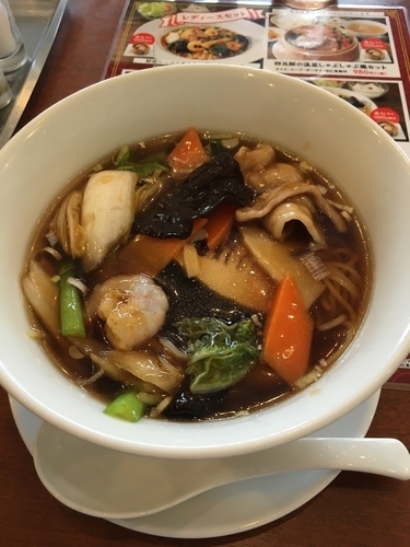 「八宝あんかけ麺880円+半チャーハン280円」@中華レストランChina Fan 草加店の写真