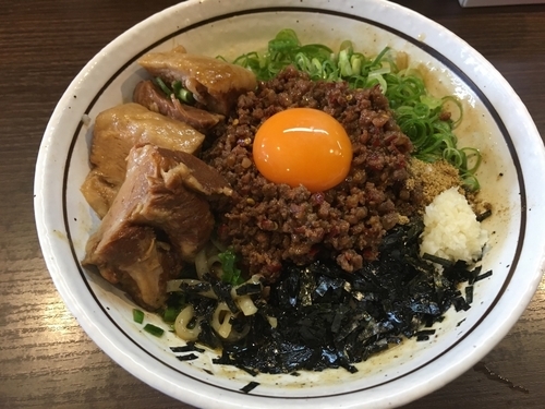 「元祖 台湾まぜそば＋トロ肉」@麺屋 はなび 高畑本店の写真