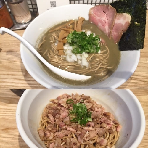 「煮干らーめん＋替玉和えそば（煮干油）750＋200円」@らーめん 改の写真