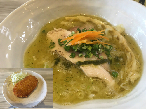 「【限定】ジェノベsoba800円、コロッケ100円」@つくばらーめん 鬼者語 -オニモノガタリ-の写真