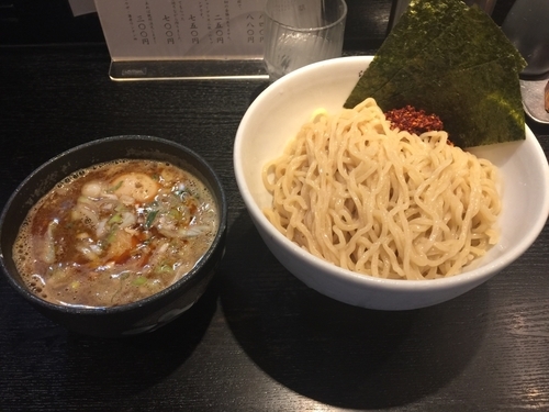 「梅香る特製辛つけ麺」@江戸前煮干中華そば きみはん 五反田店の写真
