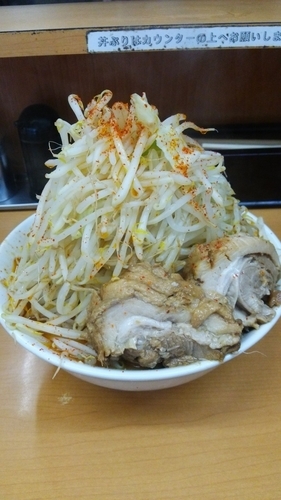 「辛ラーメン＋豚1枚」@ラーメン ○菅の写真