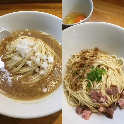 「裏カケ 塩 和え玉 生卵」@煮干中華ソバ イチカワの写真