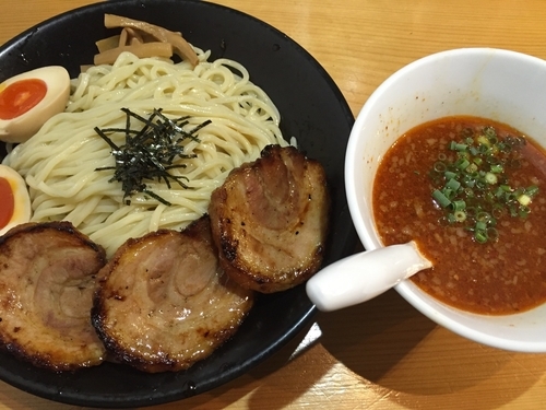 「辛いとんこつつけ麺＋トッピング増量：750＋200円」@SOUPNUTSの写真