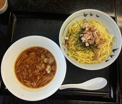 「濃厚魚介豚骨つけ麺大盛＆どんどん焼きセット麺パス仕様」@coco夢や ヨークベニマル落合店の写真