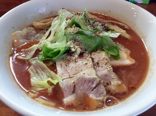 「ラーメンチリトマト味（７５０円）」@自家製麺ラーメンKの写真