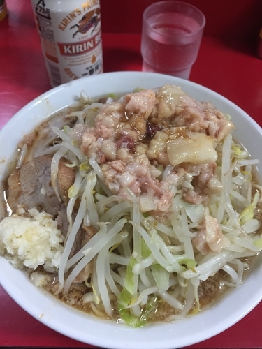 「小、麺少なめ、ヤサイ、ニンニク、アブラ」@ラーメン二郎 西台駅前店の写真