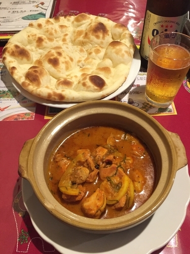 「レモンチキンカレー, Saba-can, ほねつきラム」@ガラムマサラの写真