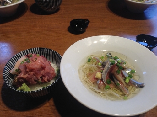 「【限定】冷やしいわしそば」@寿製麺よしかわ 川越店の写真