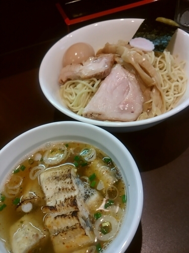 「【限定】淡麗ウナギ塩つけそば900円」@おおぜき中華そば店の写真