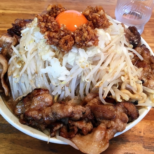 「ふじそば初代超肉(大盛;野菜増し)」@大勝軒 佐貫店の写真