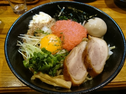 「【限定】明太子まぜそば750円＋その他いろいろ」@麺屋 鶏口の写真