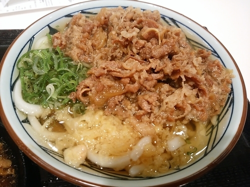 「肉盛かけうどん(並盛・冷)620円」@丸亀製麺 イーサイト高崎店の写真