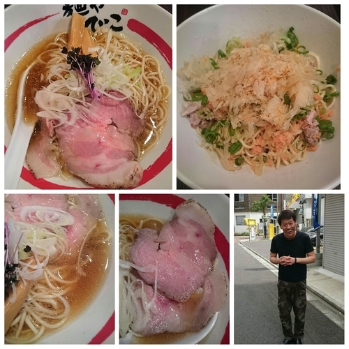 「【二周年限定】鮭節そば＋和え玉」@麺や でこの写真