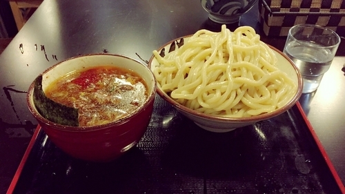 「辛つけ麺」@自家製麺 くをんの写真
