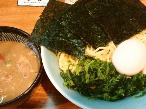 「つけ麺（並盛・豚骨醤油）＋味玉」@横濱家系ラーメン 大倉家 亀戸本店の写真