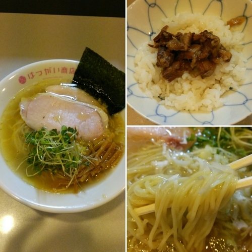 「しおそば750円　ミニ牛すじごはん50円(平日15時迄)」@中華そば専門 はつがい商店の写真