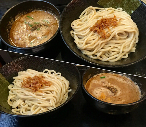 「つけ麺 醤油 大300g ¥780 / つけ麺 辛うま 大300」@飯能つけ麺 一恵 東飯能出張所の写真