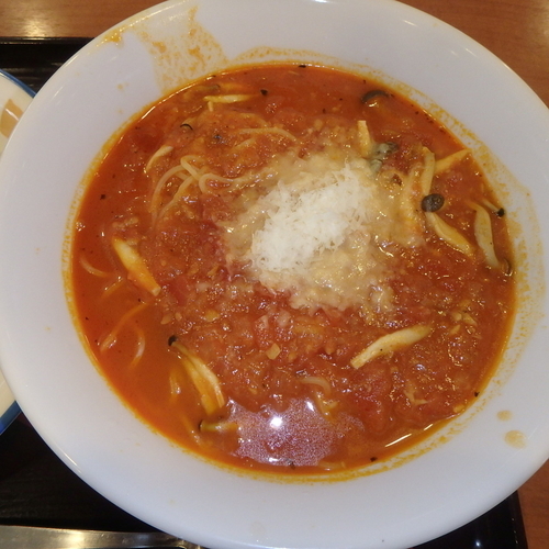 「トマトスープ麺＋ミニカレーセット(1,180円)」@松屋 天理PA(上り線)店の写真