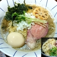 芳醇煮干そば 750円＋むじゃ玉（70g）現金100円、味玉