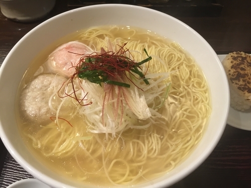 「あら炊き塩らあめん＋へしこ焼きおにぎり」@麺屋 海神の写真