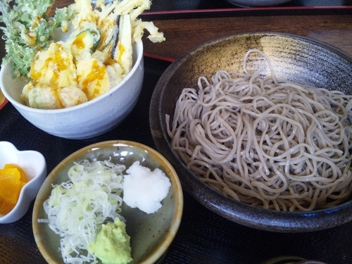 「野菜天丼セット　もり　780円」@蕎麦処 科野の写真