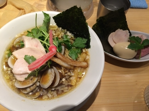 「特製蛤そば」@Ginza Noodles むぎとオリーブの写真