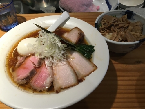 「特製醤油そば  豚バラ飯（限定？）」@麺処 篠はらの写真
