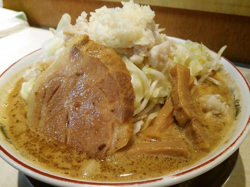 「ラーメン大盛  野菜脂増し」@DEBU SOBA REPUBLIC 北部市場店の写真