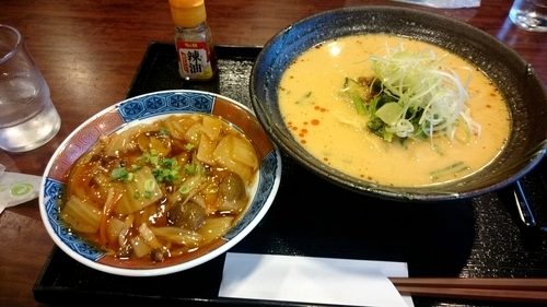 「白ゴマ担々麺 あんかけ丼セット」@関越自動車道 高坂SA 下りレストランの写真