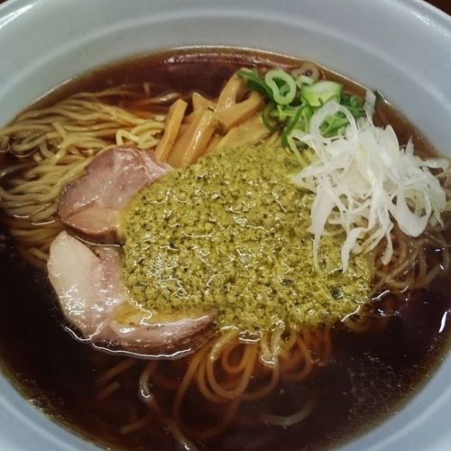 「醤油そば～牡蠣のアヒージョ添え（750円）」@中華そば 大井町 和渦の写真