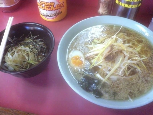 「ネギラーメン大盛り+ミニネギ丼　1000円」@ラーメンショップ 埼大店の写真