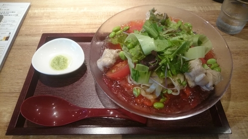 「冷製塩ラーメン～赤酢ジュレ仕立て～ ８００円」@麺や Co粋の写真