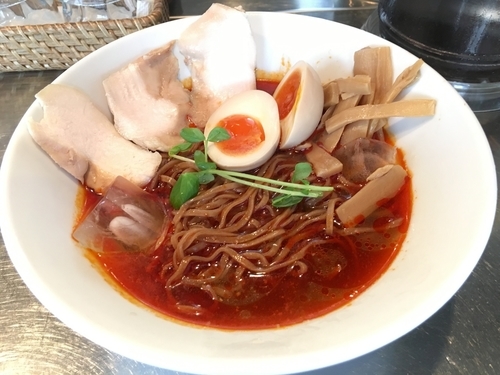 「辛そば (冷やし ver.）800円」@さんじの写真