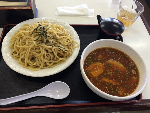 「赤鬼つけ麺  中盛り」@ラーメンガキ大将 谷田部店の写真