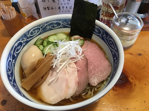 「特製冷やし煮干しそば 980円」@中華そば 田家 本店の写真