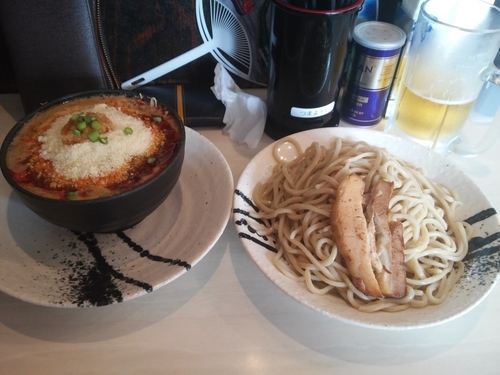 「7月限定豆乳どて辛つけめん大盛りニンニク増し」@どてちんⅢの写真