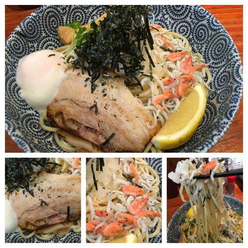 「釜揚げ桜えびとしらすの和風ぶっかけ太麺  810円」@麺や 来味の写真