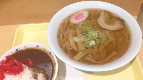 「佐野ラーメン＆ミニカレーセット(870円)」@東北自動車道 佐野SA 上りスナックコーナーの写真
