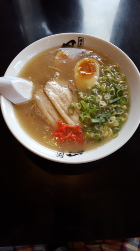 「味玉ラーメン+替え玉　超固」@博多長浜らーめん 風び つきみ野店の写真