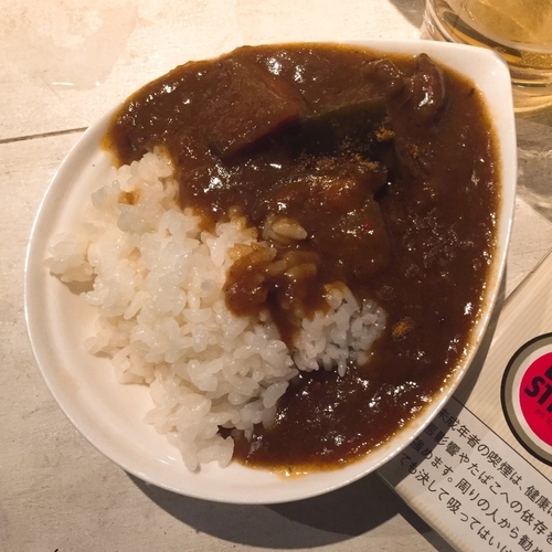 「牛スジカレー ミニ」@麺や 海老庵の写真